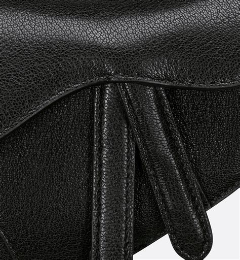 Saddle Micro Bag with Strap Black Goatskin 